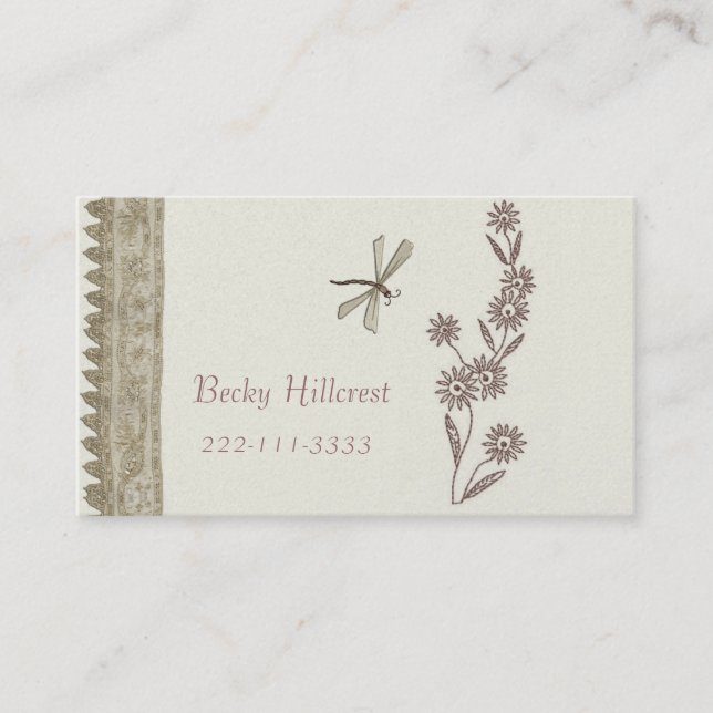 Beautiful embroidery look Business Card Template (Front)