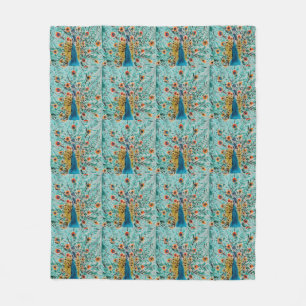 Beautiful Emerald Green, Turquoise Peacock Fleece Blanket