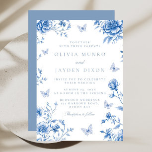 Beautiful Enchanted Vintage Spring Flowers Wedding Invitation