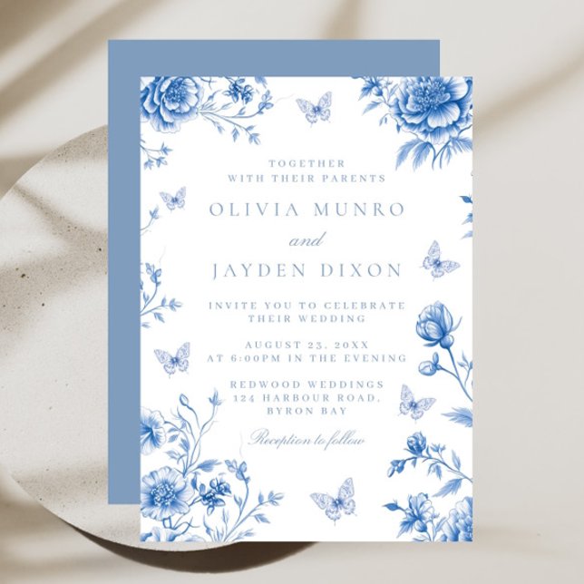 Beautiful Enchanted Vintage Spring Flowers Wedding Invitation (Creator Uploaded)