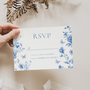 Beautiful Enchanted Vintage Spring Flowers Wedding RSVP Card