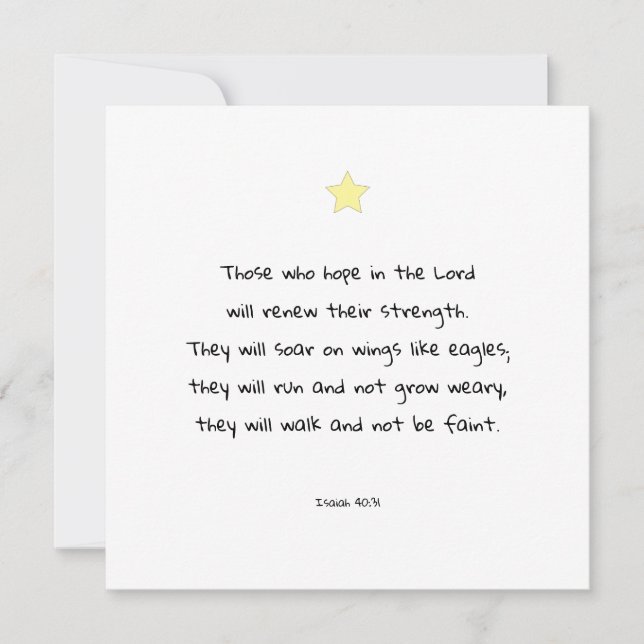 Beautiful Encouraging Scripture Bible Verse Quote Holiday Card (Front)