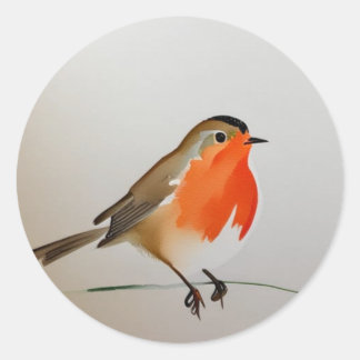 Beautiful English robin Classic Round Sticker