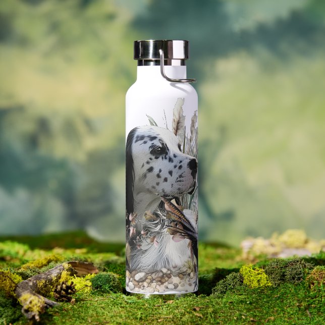 Beautiful English Setter with Pheasant ,  Art  Water Bottle (Outdoor)