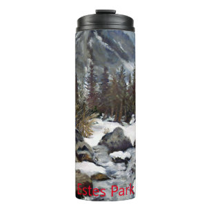 Beautiful Estes Park Colorado Winter Stream Thermal Tumbler