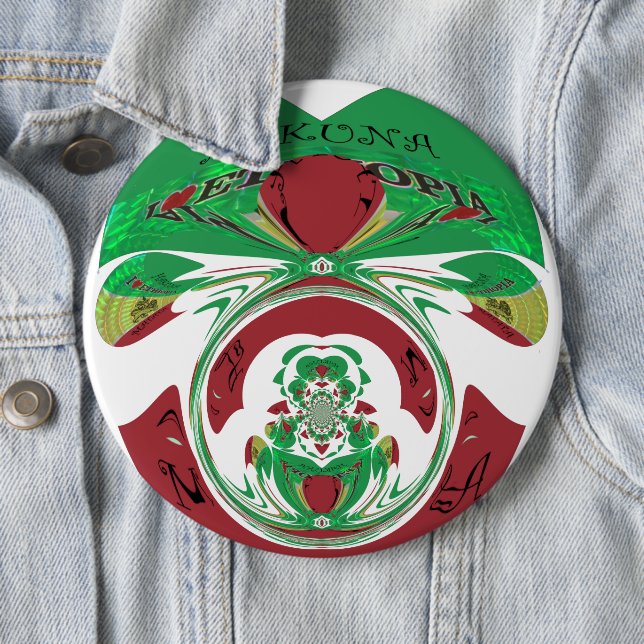 Beautiful Ethiopia Lovely Hakuna Matata I love Hea 6 Cm Round Badge (In Situ)