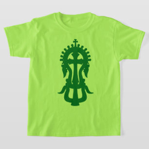 Beautiful Ethiopian Orthodox Cross in Green Colour T-Shirt