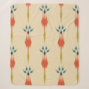 Beautiful Ethnic abstract ikat art. Seamless Kasur Sherpa Blanket
