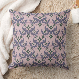 Beautiful ethnic Damascus pattern pointillism Cushion