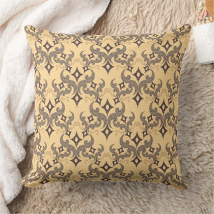 Beautiful ethnic Damascus pattern pointillism Cushion