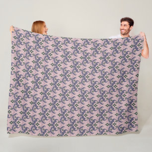 Beautiful ethnic Damascus pattern pointillism Fleece Blanket