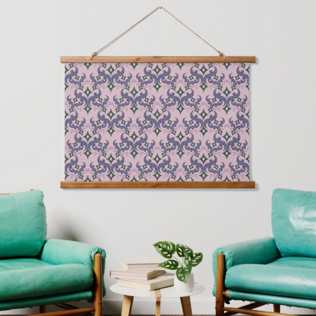 Beautiful ethnic Damascus pattern pointillism  Hanging Tapestry (Living Room)