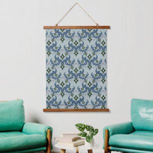 Beautiful ethnic Damascus pattern pointillism Hanging Tapestry