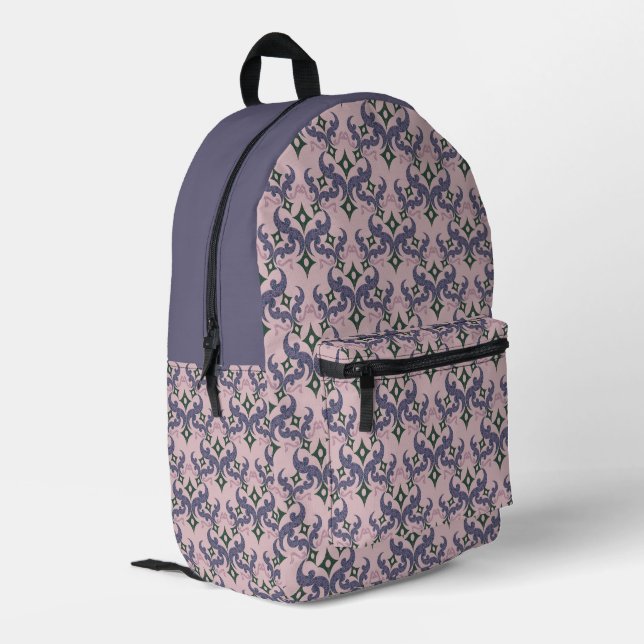 Beautiful ethnic Damascus pattern pointillism  Printed Backpack (Back Corner Left)