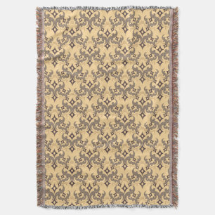 Beautiful ethnic Damascus pattern pointillism Throw Blanket