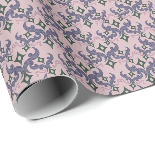 Beautiful ethnic Damascus pattern pointillism  Wrapping Paper (Roll Corner)