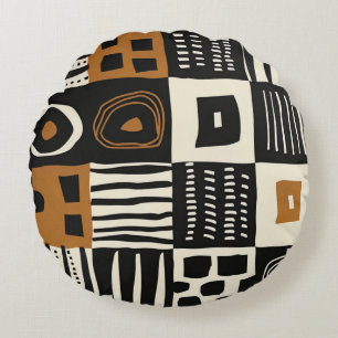 Beautiful Ethnic Mud Cloth African Print  Round Cushion