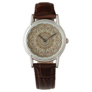Beautiful Exotic Boho Chic Mandala in Earth Tones Watch