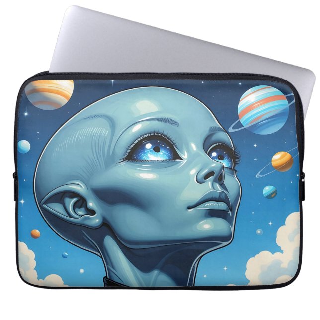 Beautiful Extraterrestrial Alien Being  Laptop Sleeve (Front)