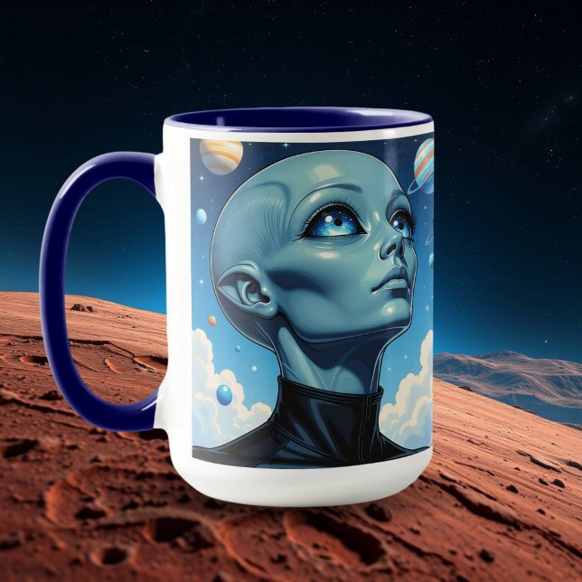 Beautiful Extraterrestrial Alien Being personalise Mug (Creator Uploaded)