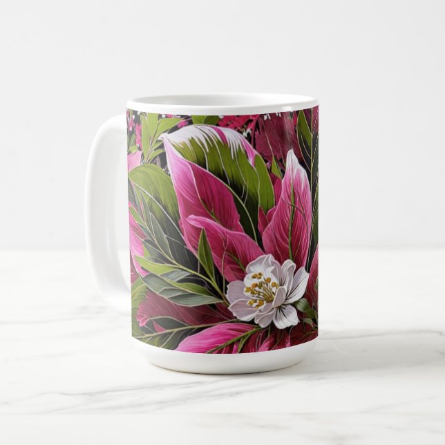 Beautiful eye-catching Floral  Coffee Mug (Front Left)
