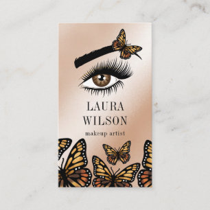 Beautiful Eye Monarch Butterfly lashes makeup Business Card