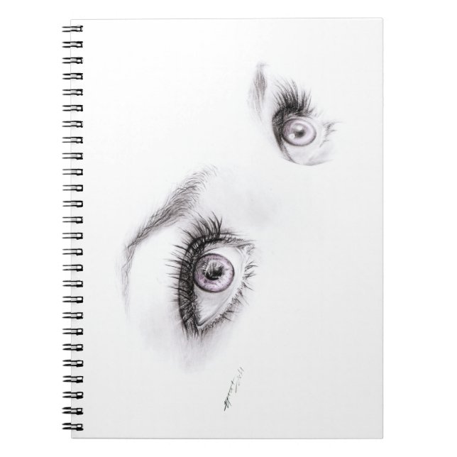Beautiful eyes drawing minimalist art Notebook (Front)