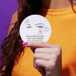 Beautiful eyes Long lashes Roses Lash Extension Classic Round Sticker