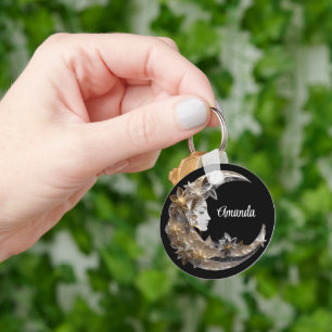 Beautiful Face in the Moon Key Ring