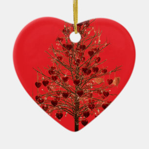 Beautiful Faded Flowers on a Valentines Day Tree C Ceramic Tree Decoration