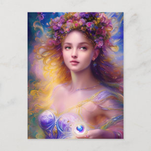 Beautiful Fairy Girl ai art  Postcard