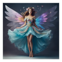 Beautiful fairy Poster print