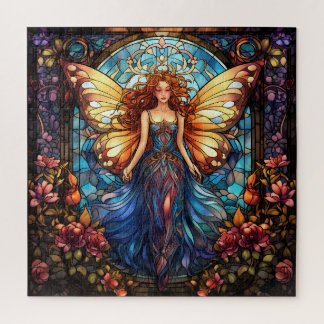 Beautiful Fairy Stained Glass Window Jigsaw Puzzle