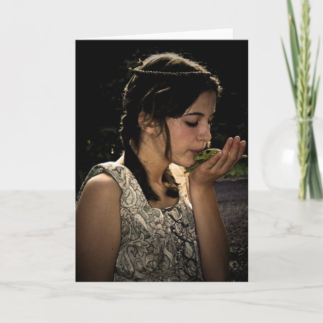 Beautiful Fairy Tale Frog Princess Greeting Card (Front)