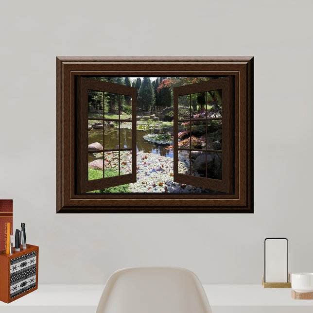 Beautiful  Fake Window Scene Lily Pond Poster (Creator Uploaded)