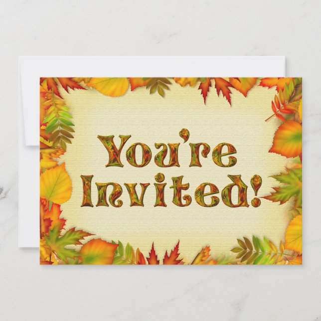 Beautiful Fall/Autumn Birthday Party Invitation (Front)
