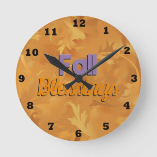 Beautiful Fall Blessings Wall Clock