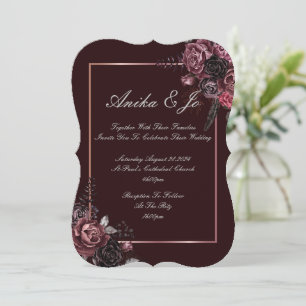 BEAUTIFUL FALL COLORS FLORAL WEDDING INVITATION