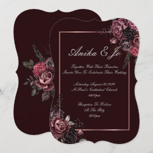 BEAUTIFUL FALL COLORS FLORAL WEDDING INVITATION