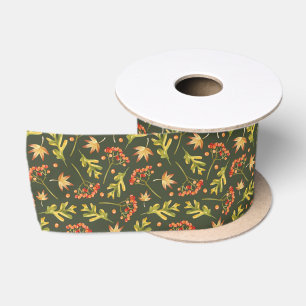 Beautiful Fall Colours Leaves Satin Ribbon