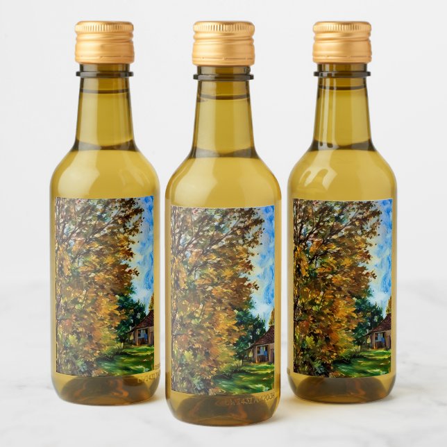 Beautiful Fall Day Pic Food and Beverage Label Set (Bottles)