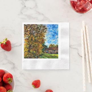 Beautiful Fall Day Picture Paper Napkin