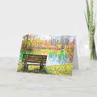 Beautiful Fall Leaves Autumn Park Bench Serene