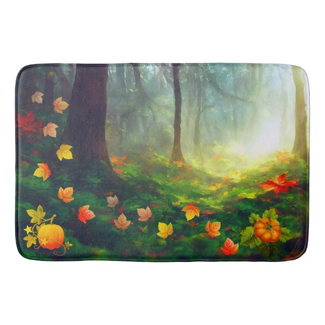 Beautiful Fall leaves Bath Mat (Front)
