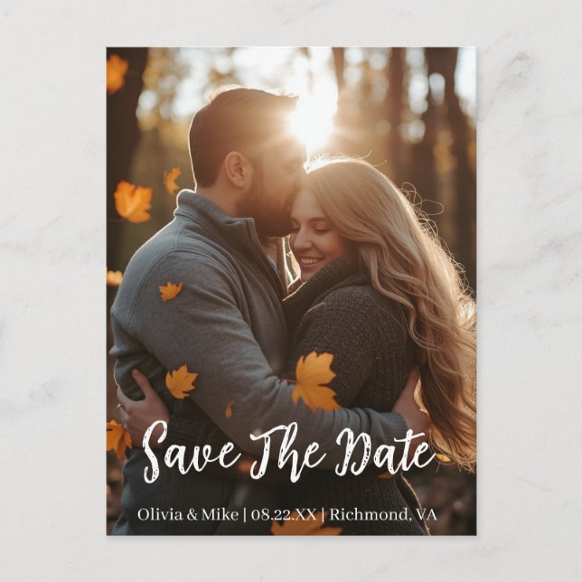 Beautiful Fall Save the Date Invitation  Postcard (Front)