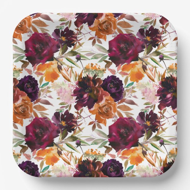 Beautiful Fall Themed Party Plate (Front)