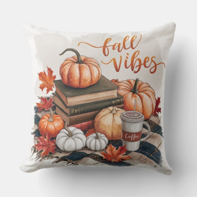Beautiful fall vibes Throw Pillow (Front)