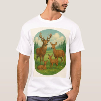 Beautiful family of Deer in a meadow T-Shirt