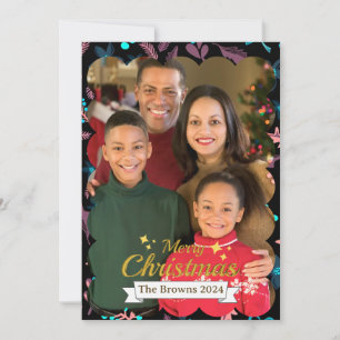 Beautiful Family Photo Merry Christmas Greeting Holiday Card