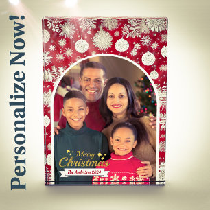 Beautiful Family Photo Merry Christmas Photo Block